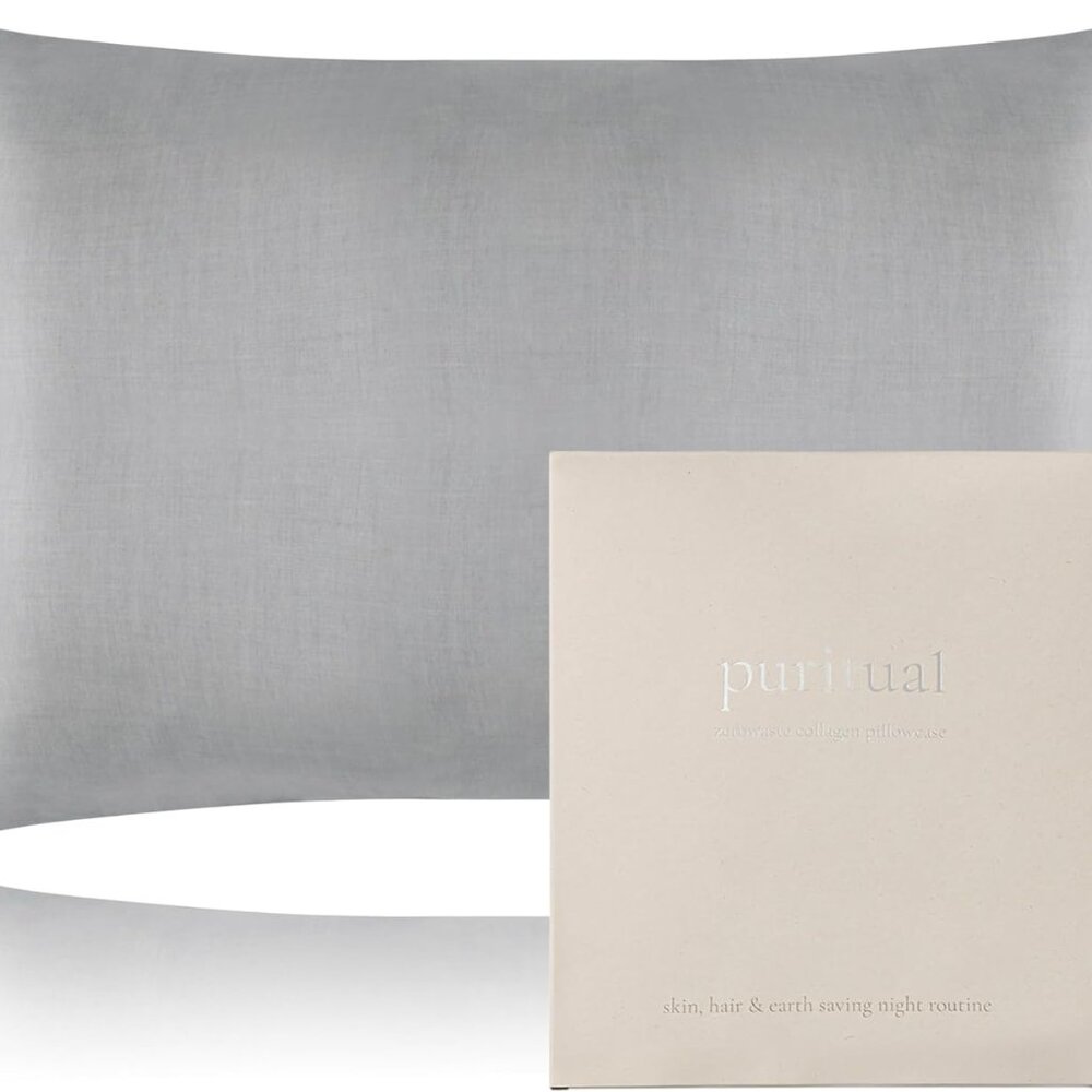 Standard Collagen Pillowcase Soft Skin Hair Care Envelope Gray